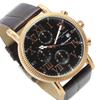 Часы-хронограф с кожаным ремешком, водонепроницаемость 5 АТМ, черный, розовое золото [Salvatore Mara], мужские SM19109-PGBK2