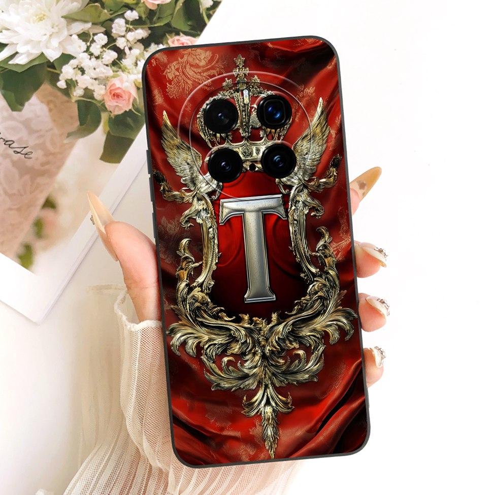 Чехол-крышка для Honor Magic 7 Pro, Роскошный, Буквы от A до Z, Крутая Корона, 2D-раскрашенный Силиконовый Корпус для Honor Magic 7Pro PTP-N49 PTP-AN10