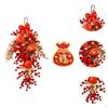 Chinese Year Decoration Artificial Wreath for Front Door Accessories with Hook Crafting