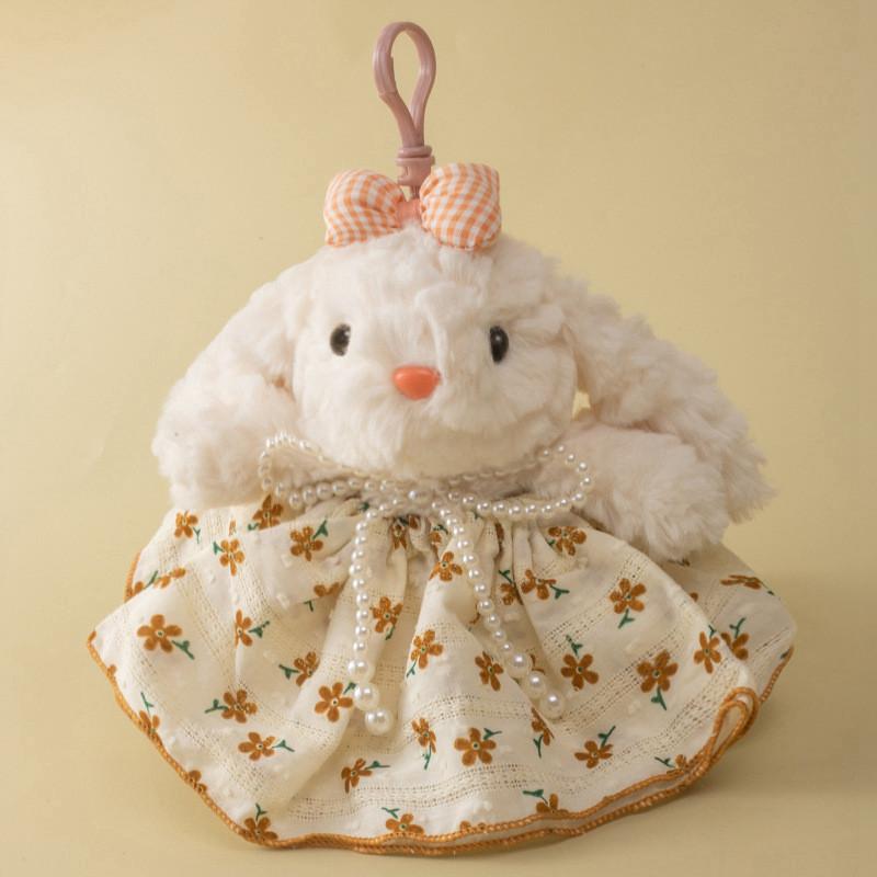 Cute Plush Bunny Bag Charm With Long Fur Material For Couples Gift