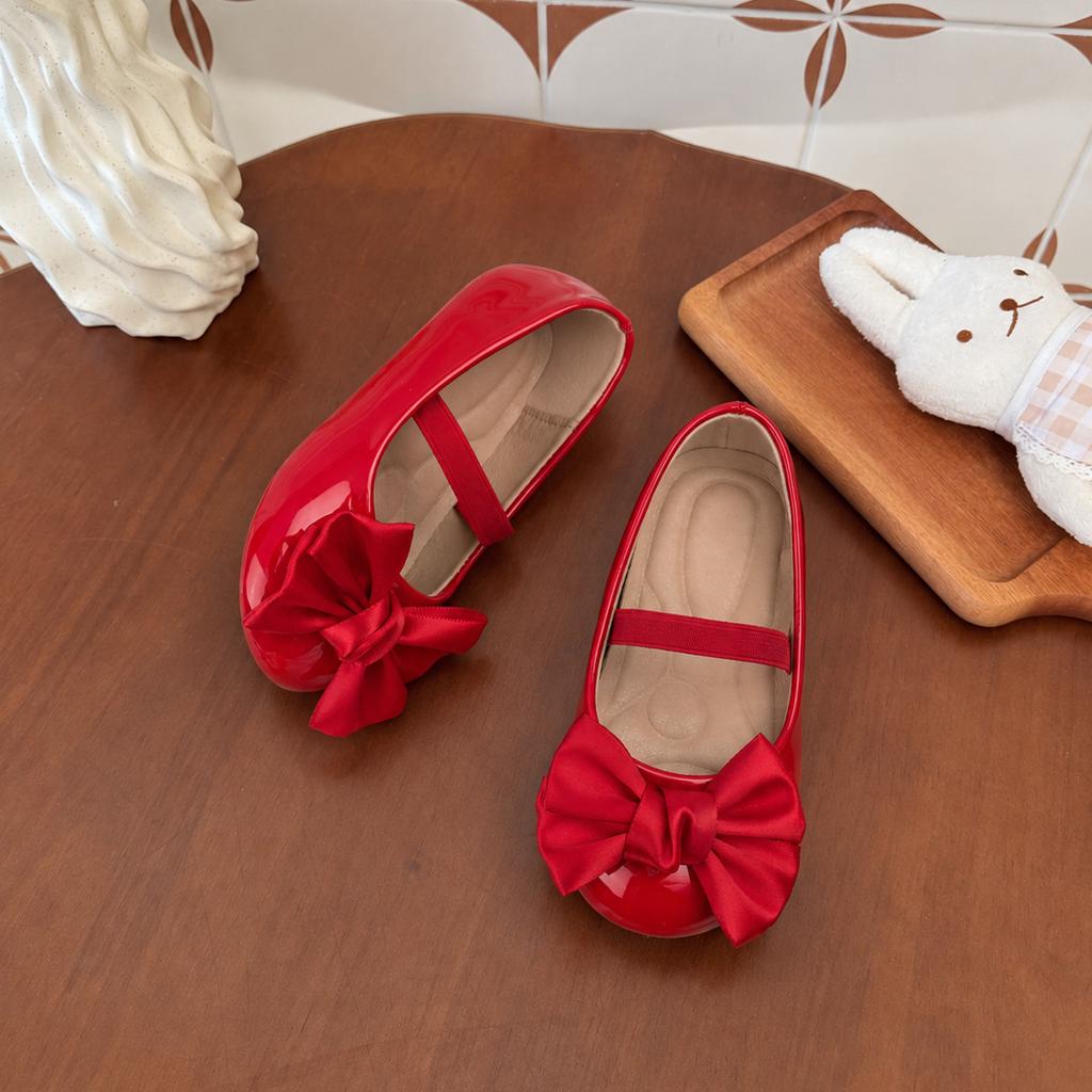 Girls' princess shoes, baby sweet bow06Toddler shoes with soft soles and non-slip features, perfect for Christmas parties