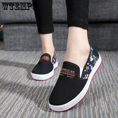 Женская обувь Повседневная обувь на плоском каблуке Туфли на одинарной подошве Кроссовки Старая пекинская тканевая обувь Стремя для ног Неглубокий рот Низкая помощь Весенняя обувь