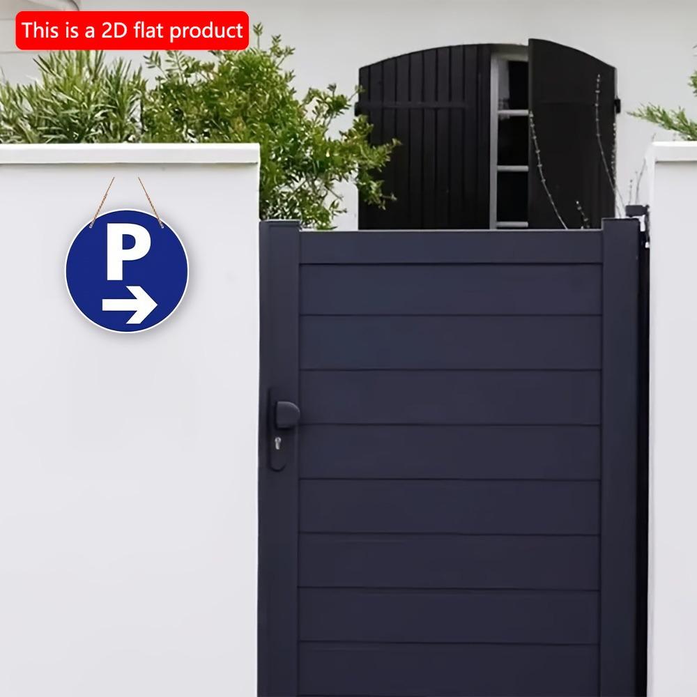 1 шт. 2d плоский круглый деревянный знак парковки - 20 см со стрелкой вправо, французский язык, настенное крепление, многоцелевой наружный знак для двора