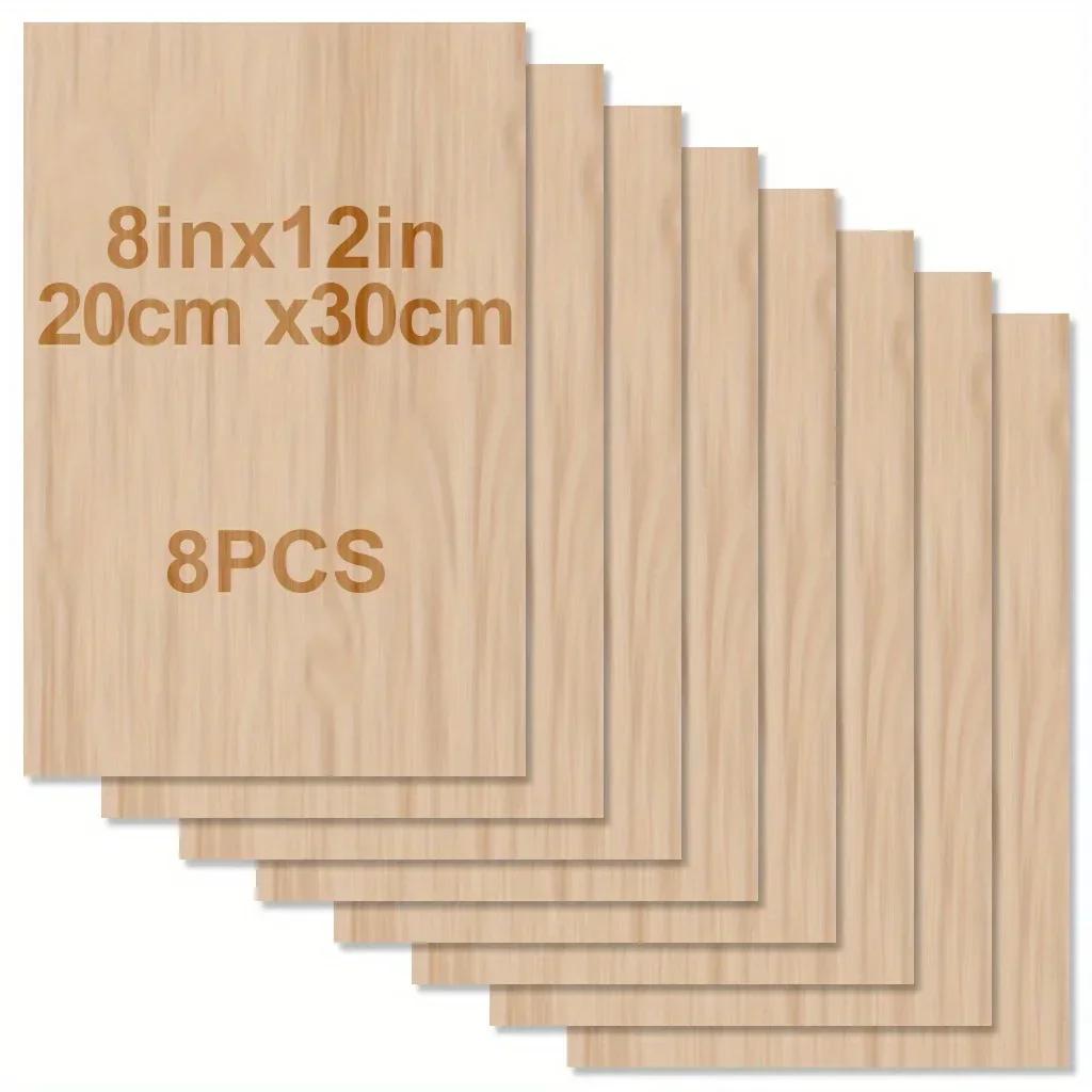 4pcs/8pcs/12pcs Wood Sheets For Crafts -12x8in/20*30cm - 2mm Thick Plywood Sheets With Smooth Surfaces Squares Wood Boards For L