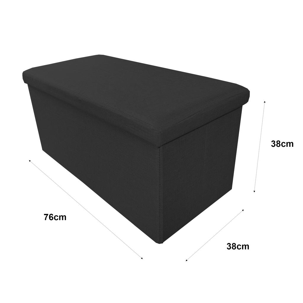 Puff Ottoman Almacenaje Rectangular Tela Plegable 76x38x38cm | Nyana Home | Estilo Otomano | Tela Resistente inferior