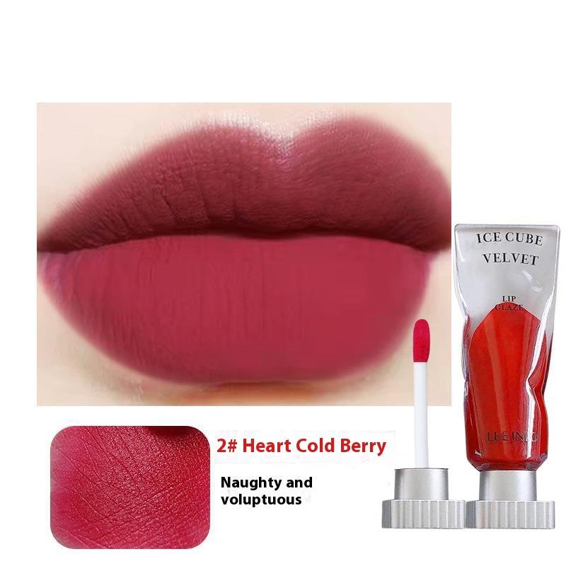 Прозрачный пигмент Ice Velvet Lip Glaze Матовая губная помада Стойкий чистый цвет Нелипкая формула в форме чашки
