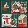 Christmas House Building Blocks Music Box with LED Lighting Compatible Building Blocks Small Particle Toys Children's Christmas Gifts