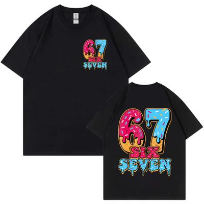 Смешные Футболки с мемом Six Seven 67 Мужские Женские Одежда Харадзюку Y2k Мода Футболка Летняя Высококачественный Хлопок Оверсайз Футболки