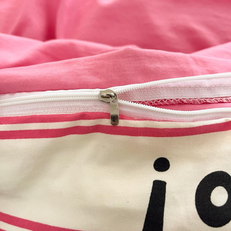 Постельное белье в розовую полоску, вышивка полотенцем, комплект пододеяльника, размер Квин, Твин, Фулл, простыня, пододеяльник, наволочки, каваий