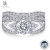925 Sterling Silver Moissnaite Ring For Women Simple Sparkling Round1.2CT Certificated Lab Diamond Finger Rings Jewerly