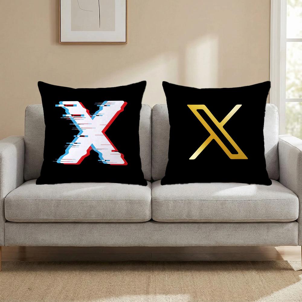 Social Twitter Cushion Cover Cushion Cover Set 4Pcs 50X50 45X45 40X40 Pillowcase Decorative Sofa Home Decor