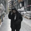 2020 Korean Style Thick Fleece-Lined Hooded Zip-Up Mid-Length Sweatshirt Jacket for Women