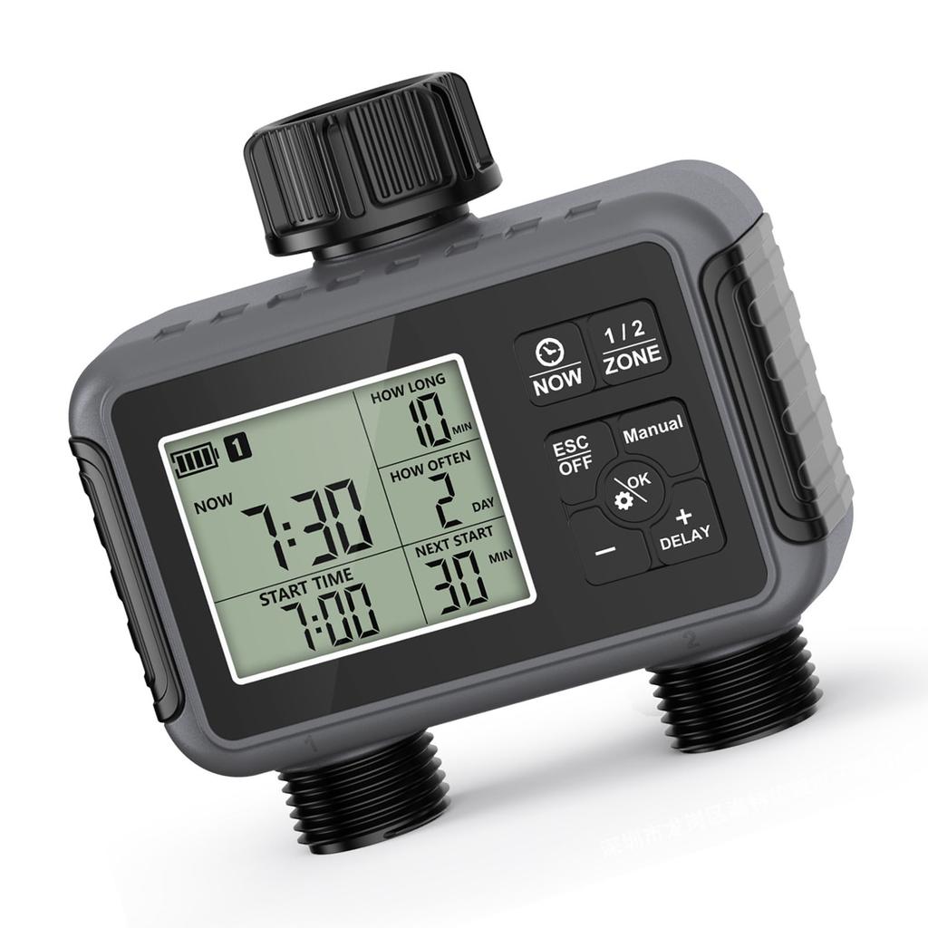 Умный таймер полива с двумя выходами, таймер полива для сада, газона с задержкой из-за дождя, автоматический