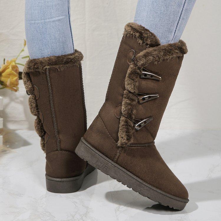 Fashion Classic Plush Snow Boots and Calf Women's Boots Wool Women's Boots Warm Winter Shoes 2025 Winter New Women's Shoes