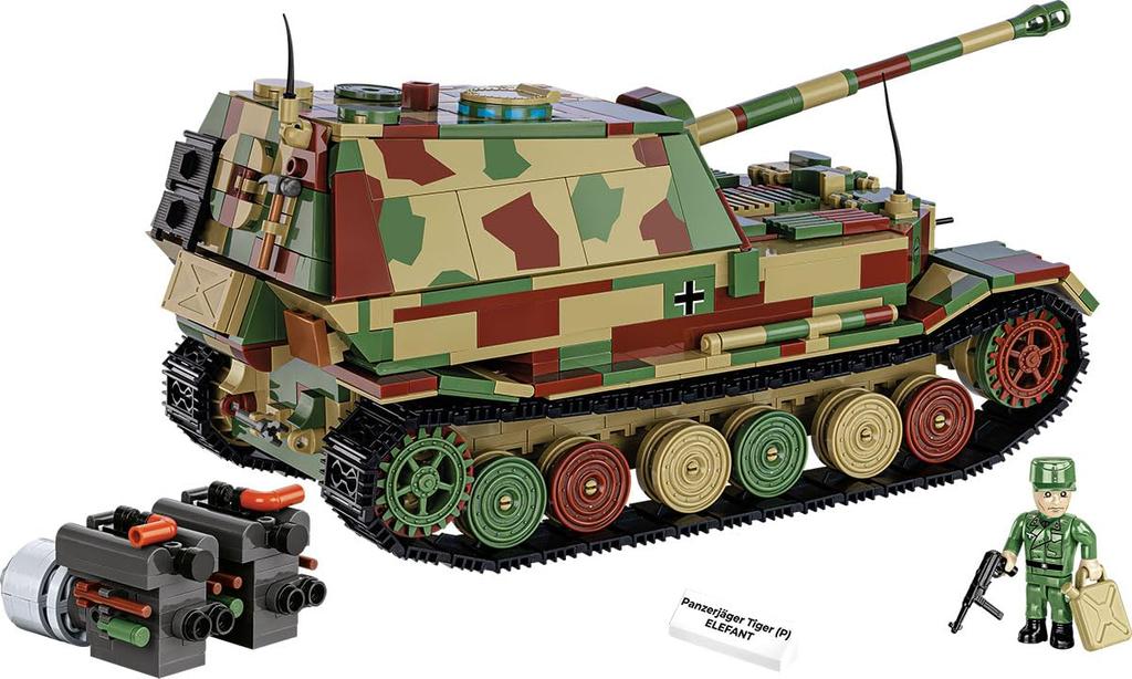 COBI 2582 Истребитель танков Тигр Элефант HC Вторая мировая война 1:28 Кирпичный Модель Танка 1252шт