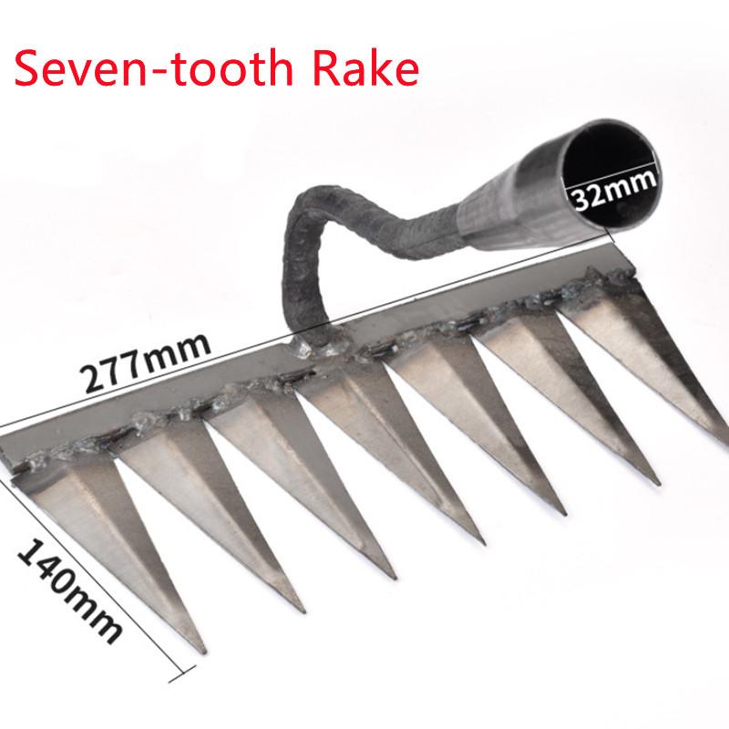 Weeding Hoe Rake Farm Tool Weeding Scarifier Artifact Agricultural Tools Six-tooth Nail Harrow Steel Harrow Gardening Weeding KTY