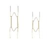 2 Pcs W Type Photo Frame Artwork Wall Display Plates Hanger Dish Spring Holder Invisible Hook