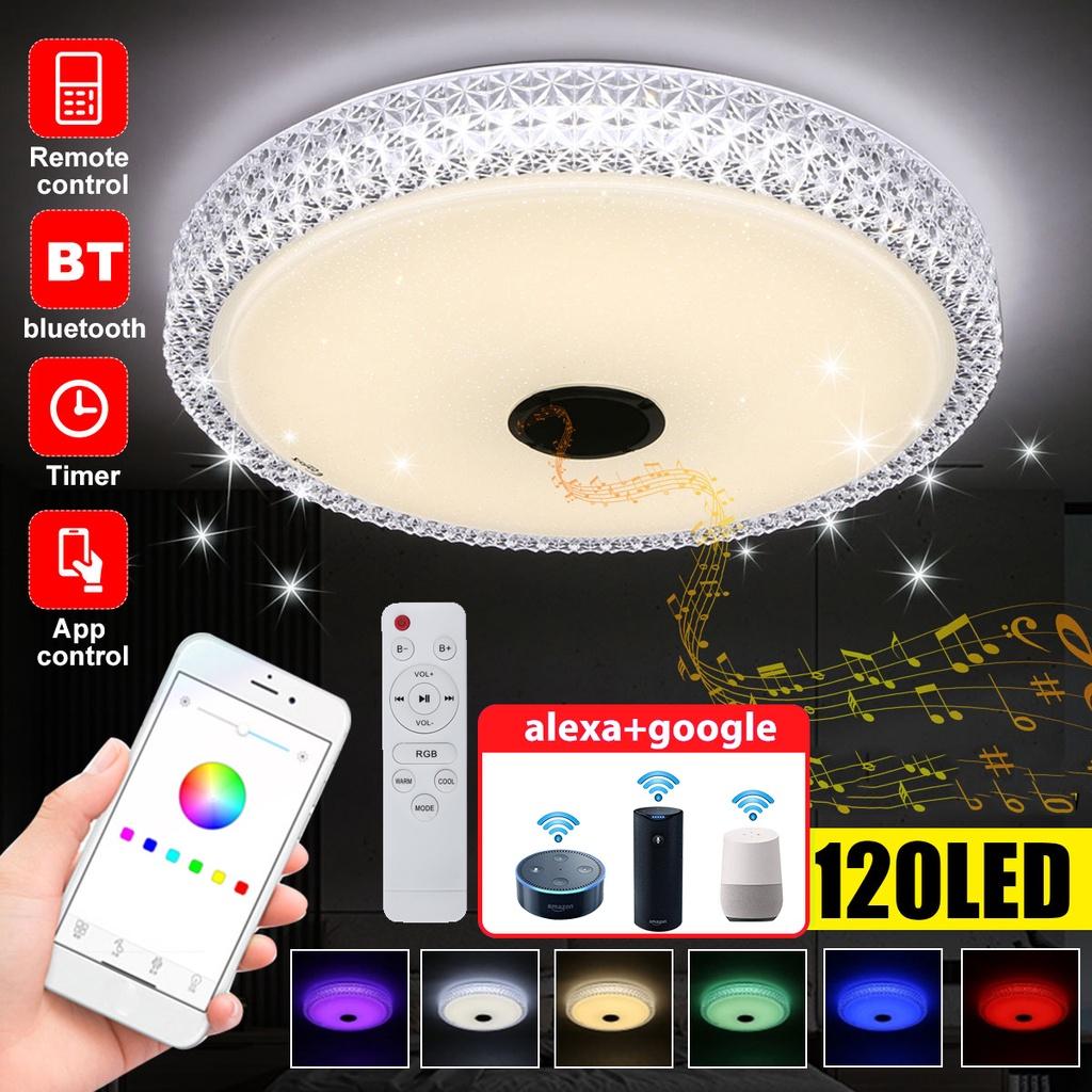 Bluetooth WiFi Современные светодиодные потолочные светильники RGB Домашнее освещение 72 Вт Приложение Музыкальный светильник Лампа для спальни Умные потолочные светильники + пульт дистанционного управления