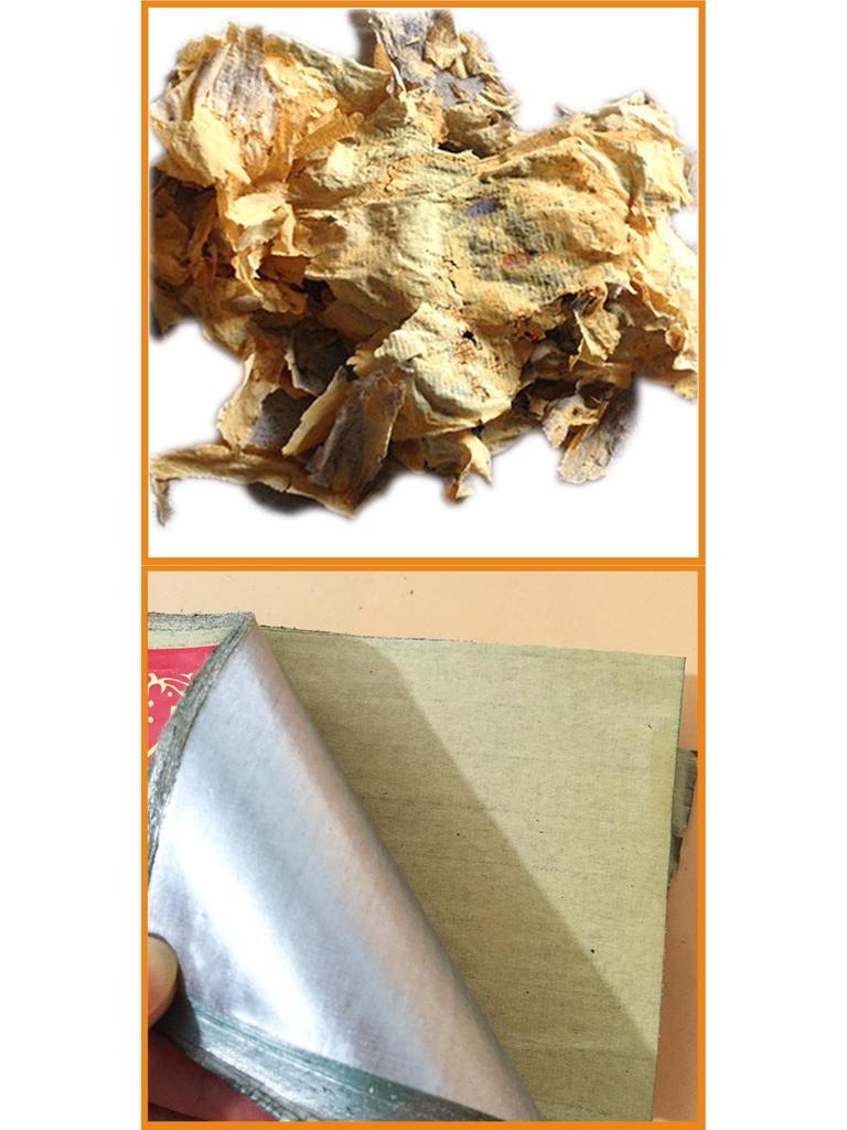 Sacred Shaoxing Yellow Tin Foil Joss Paper 11x15, 6000 Sheets for Buddha Ingots, Qingming