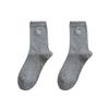 Female Spring and Summer Bow Embroidery Wavy Edge All Build Wicking Sweat In The Tube Pile Pile Cotton Socks