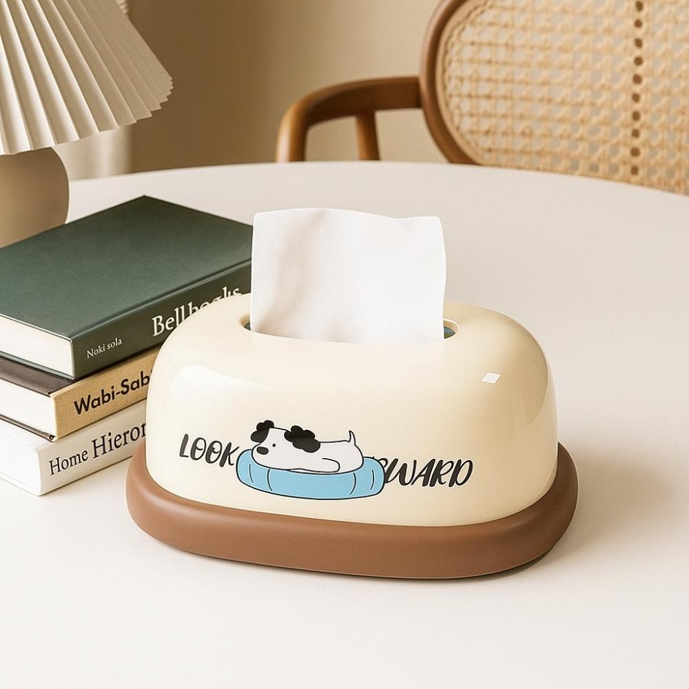 Cream Style Desktop Tissue Box Decorative Tissue Rack Napkin Box Napkin Holder Coffee Table