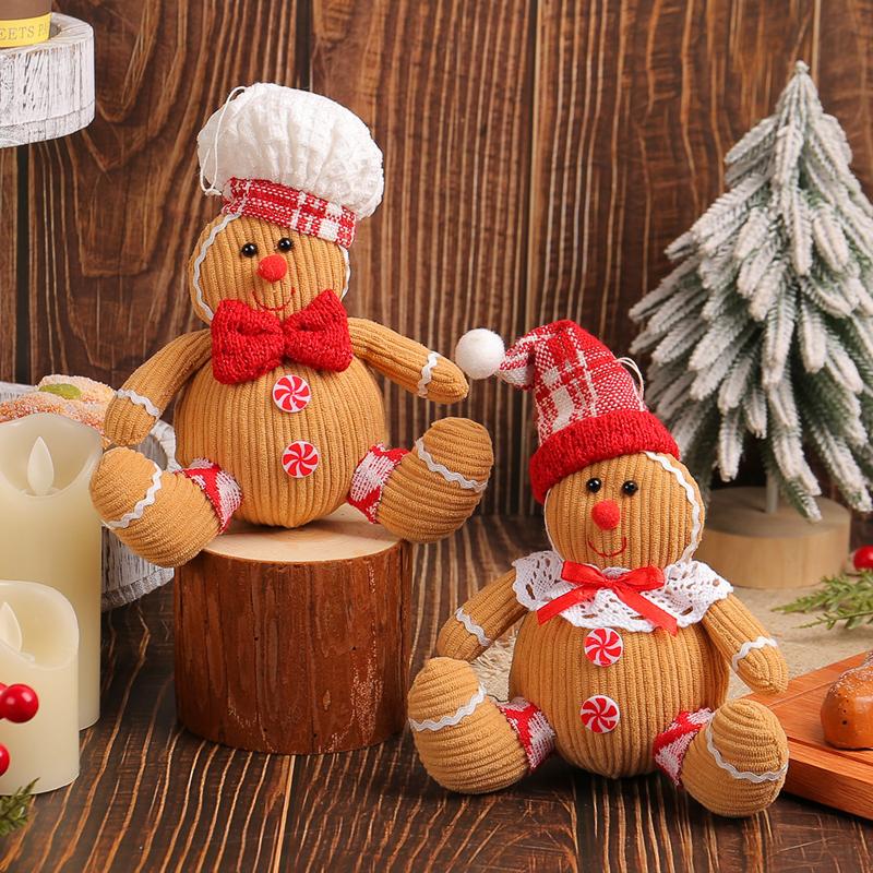 2024 Christmas Gingerbread Man Doll Ornament Xmas Tree Hanging Pendants Kids New Year Gift Christmas Decoration For Home Navidad