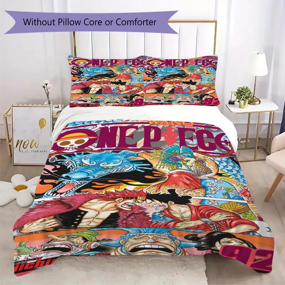 Starring the classic Japanese cartoon ONE PIECE Monkey D. Luffy provides comfortable bedding covers and pillowcases for home use (without core) K18