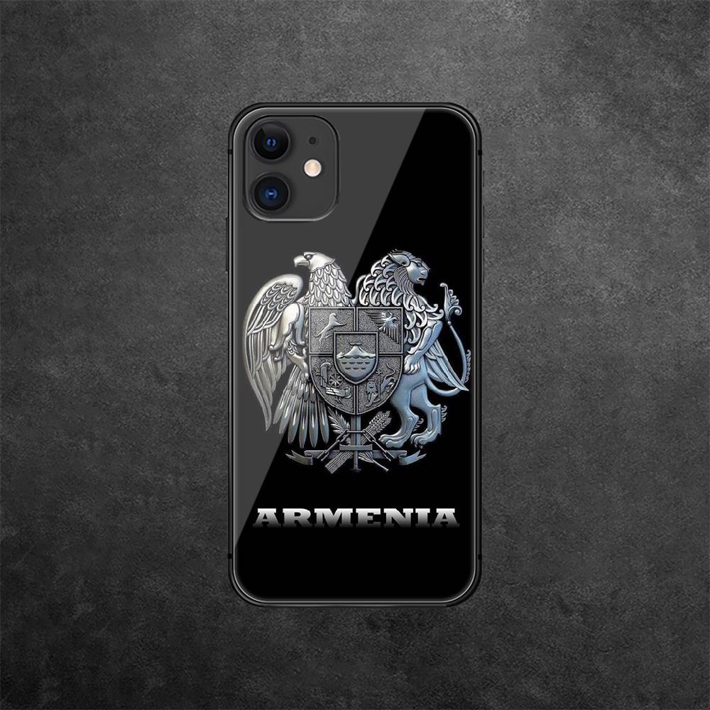 Чехол для телефона из закаленного стекла с гербом Армении для iPhone Samsung Galaxy OnePlus Oppo Xiaomi Redmi Note SA 7 8 9 10 11 12 13 14 20 21 22 53 Pro Ultra