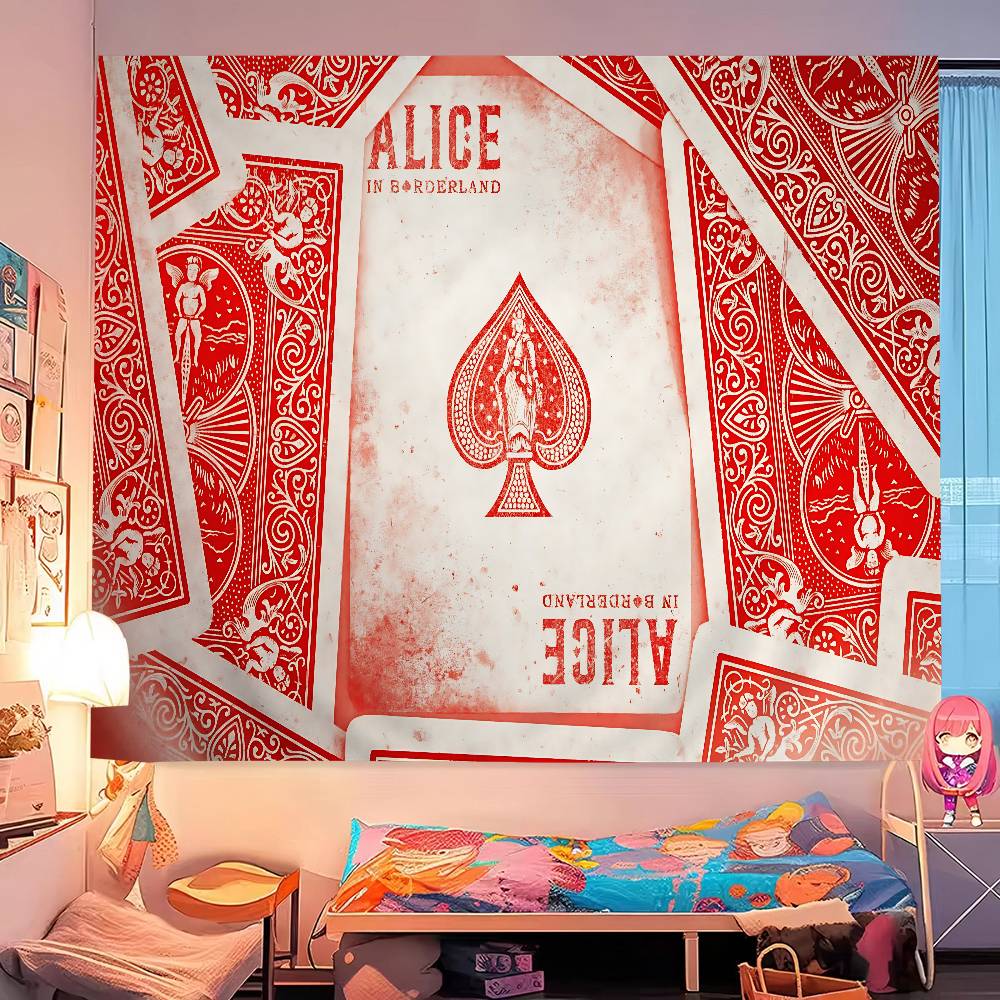 AAlice In BBorderland Tapestry Art Printing Japanese Wall Tapestry Anime Wall Hanging Home Decor