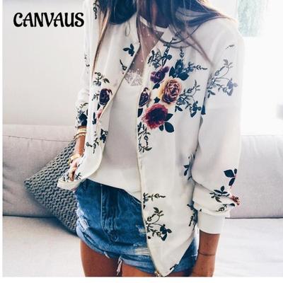 Плюс Размер Женская Осенняя Модная Напечатанная Круглая Горловина Застежка Молния Длинные Рукава Куртка