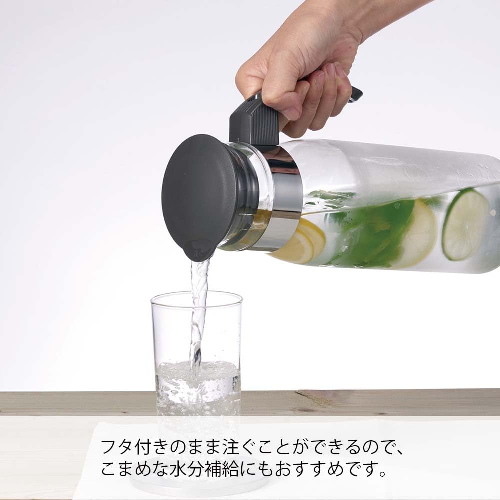Hario Холодильник Pot Slim N Charcoal Gray 1400ml Сделано в Японии Подарок Подарок RPLN-14-CGR