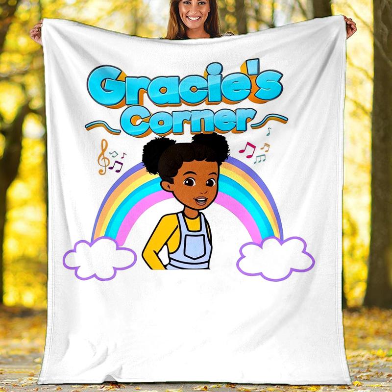 Gracie's Corner Theme Printed Blanket - Perfect for Couch, Bed, Travel & Outdoor Use | Machine Washable, Cozy & Durable.