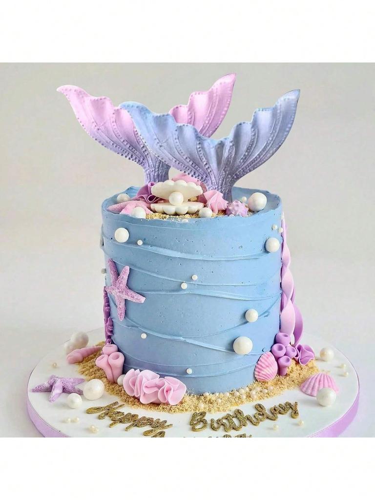 16 Cavities Mermaid Tails Silicone Mold Chocolate Fondant Candy Jelly Molds Baby Birthday Cupcake Topper Cake Decorating Tools