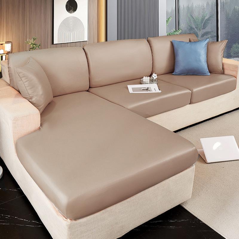 1/2/3/4 Seat Waterproof Leather Sofa Seat Cushion Cover Anti-dirty Removable Washable Elastic Cover Sofa Cover Furniture Protection Cover