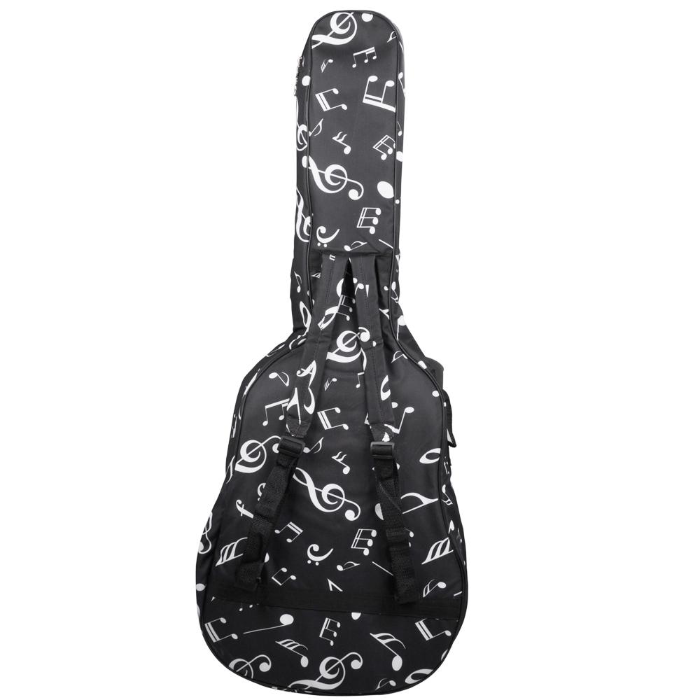 40 / 41 Inch Musical Note Folk Acoustic Guitar Case Double Straps Canvas Pad 10mm Cotton Thickening