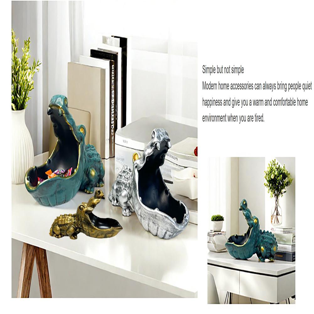 Alligator Statue Key Bowl, Fun Animal Statue Decorative Candy Bowl, Resin Animal Sculpture Desktop Ornament For Entrance Cabinet Home Decoration