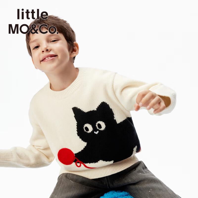 Little MO&Co. Детский пуловер с принтом кошек