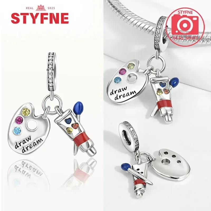 Медьоригинал Звездное небо Подсолнух Зеленое пшеничное поле Масляная живопись Подвески Бусины Для женщин DIY Изящные украшения Подарок