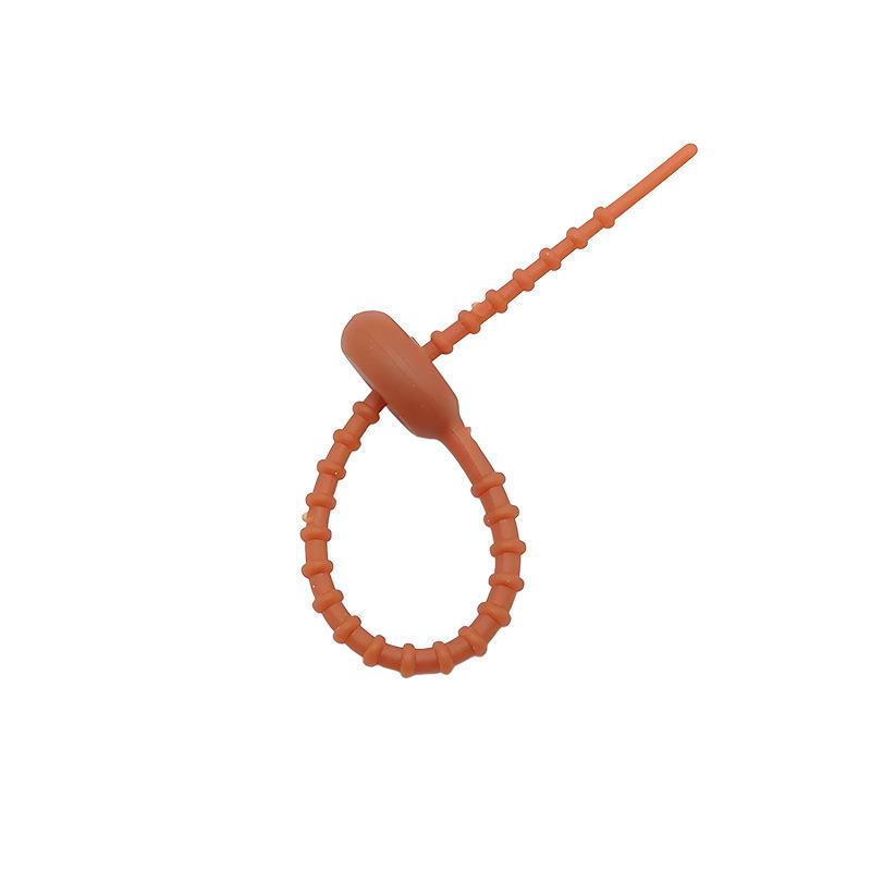 Multicolor TPR Silicone Zip Ties: Elastic Self-Locking, Reusable Cable Organizers & Keychain Pendants.
