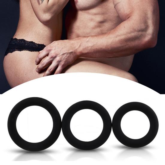 3Pcs Useful Cock Ring Convenient Smooth Eco-friendly Portable Soft Lock Penis Ring for Adult Men