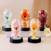 1 Set Valentine'S Day Christmas Home Decor Gift Rose Soap Flower Led Acrylic Dome Bouquet Romantic Illuminated Ornament