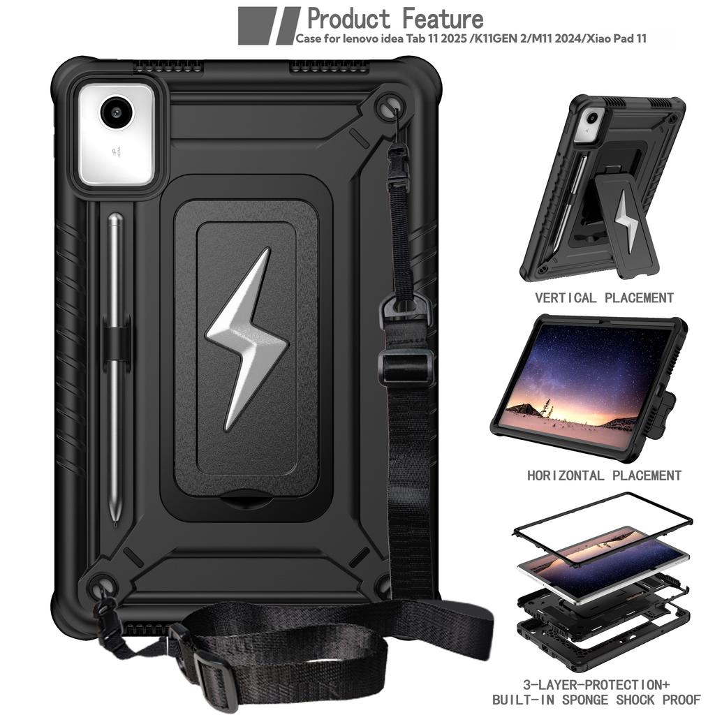 Heavy Duty Case for Lenovo Tab Idea 11 inch TB336ZU TB336FU M11 TB331FC TB330FU Xiaoxin Pad 11 Tablet Cover with Strap