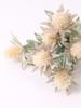 5 шт. искусственных цветов искусственный флокированный Eryngium пластиковые искусственные растения для дома, свадьбы, офиса, спальни, гостиной, журнального столика, украшения