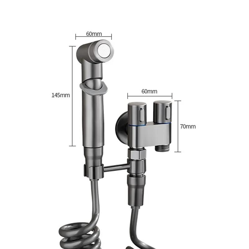 Hygienic Shower for Bathroom Toilet Bidet Faucet Double Outlet Angle Valve Shower Head Toilet Sprayer Douche Hygienic Shower