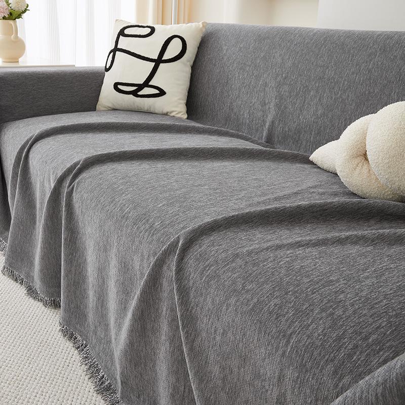 Однотонное водонепроницаемое полотенце для дивана из синели Four Seasons Universal Sofa Cover All-inclusive Universal Simple Sofa Blanket
