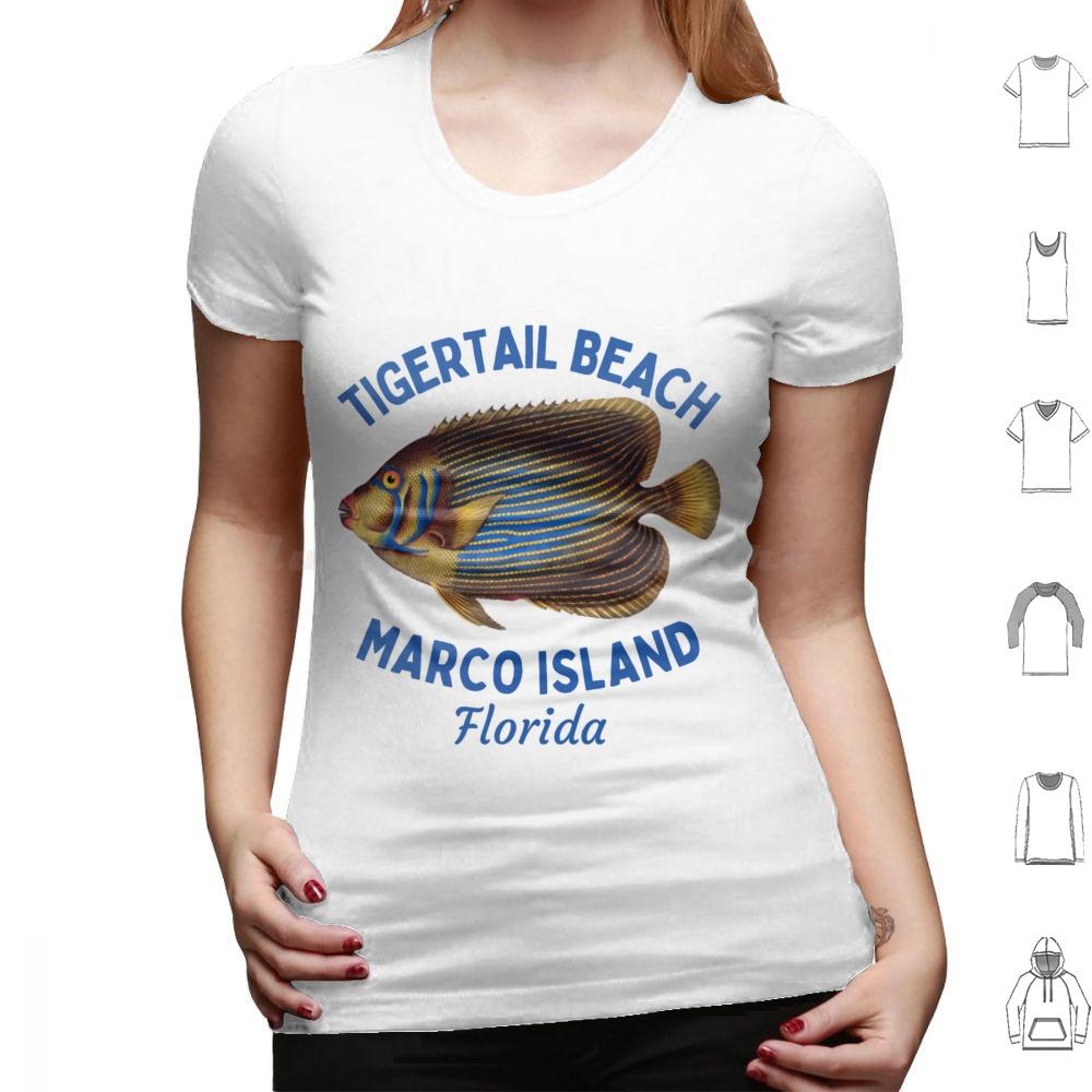 Tigertail Beach  Marco Island  FloridaBlue TextVacation  Leisure T Shirt 6xl Cotton Cool Tee Tigertail Beach Tigertail
