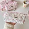 Pink/White Bow Stationery Bag Desktop Storage Bow Pencil Pouch  Stationery Holder