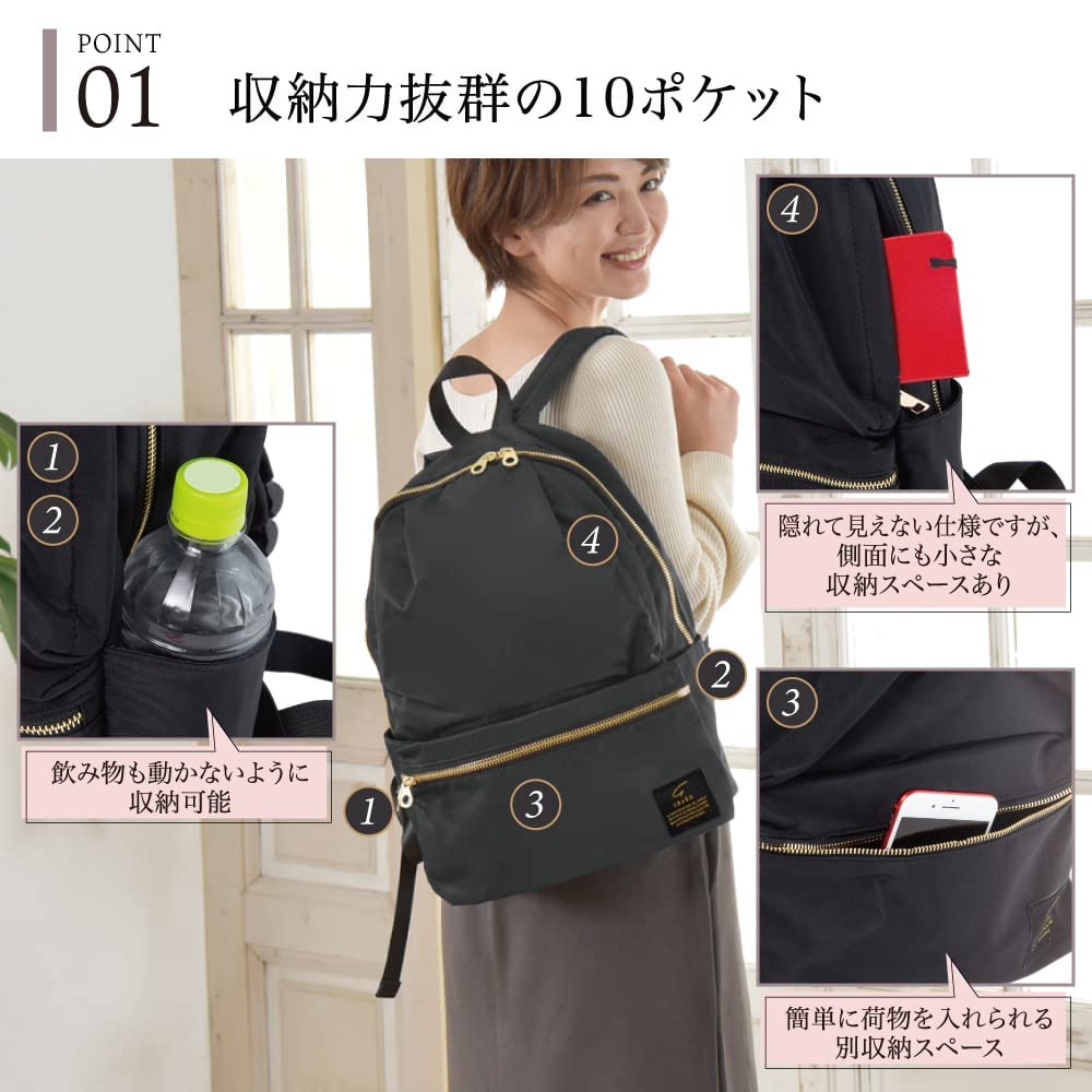 Backpack Adult Backpack That Takes Your Fashion To the Next 10 Small [GRADE] Women's [Cute Level] "With Pockets" Stylish, Cute, Lightweight, (black)