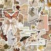 Vintage Aesthetic Sticker Pack, 30pcs SetWaterproof PVC Decals for Phone Cases & Notebooks with Inspirational Quotes & Butterfly Designs