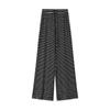 Kumikumi Stripes Drawstring High Waist Casual Pants Straight-Leg Pants Women Autumn Chic Loose Figure Flattering Mopping Pants Pants